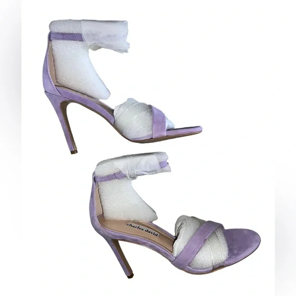 💜 NWB! Charles David Lilac Strappy Heels - Picture 6 of 9